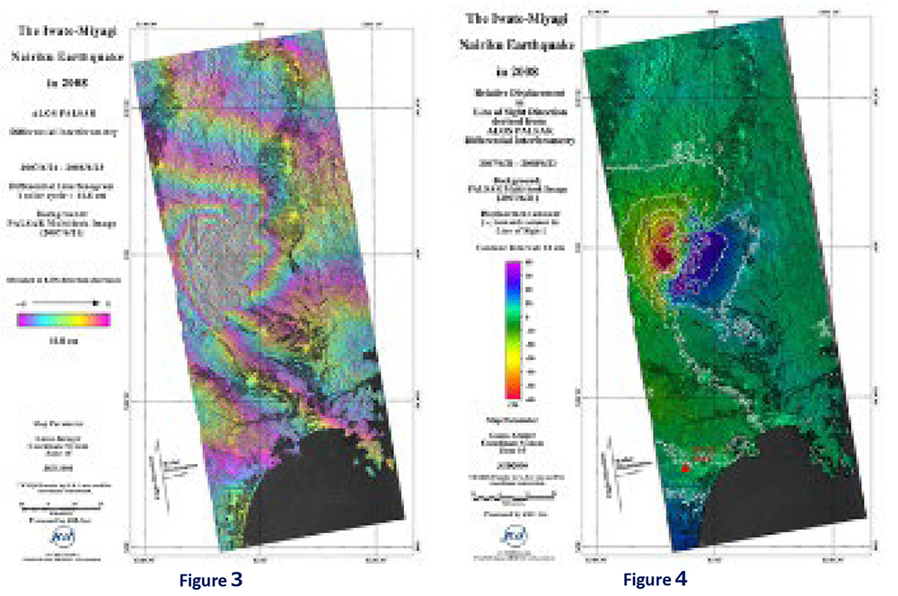 Surface displacement analysis data image of the Iwate-Miyagi inland earthquake 02