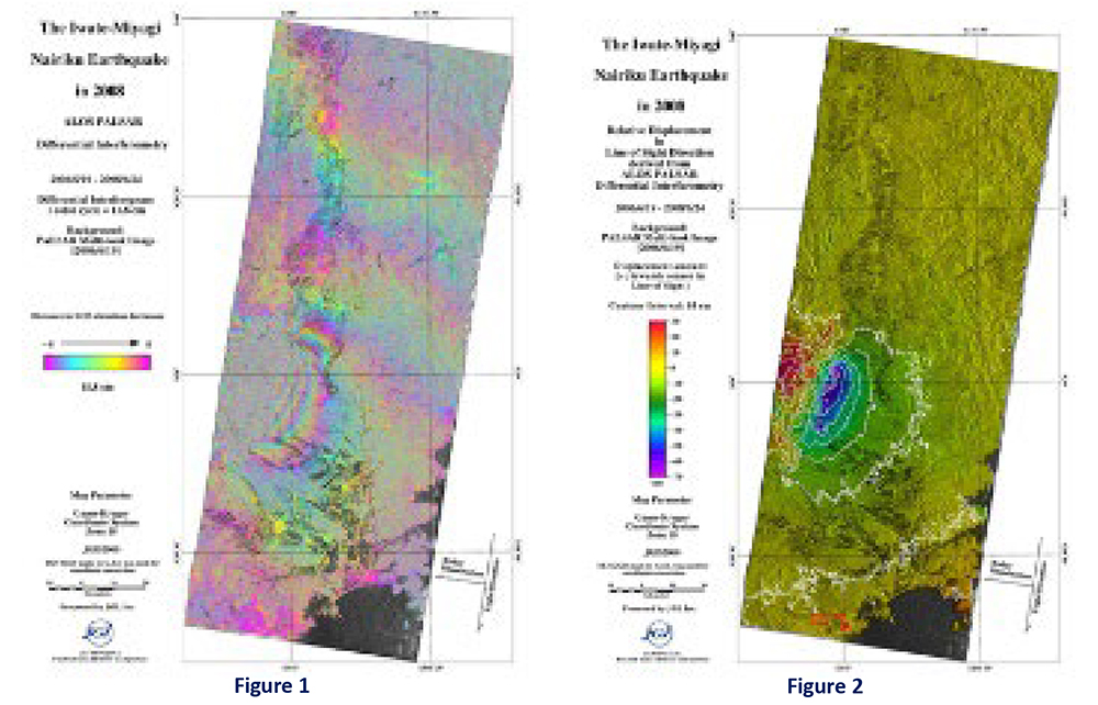 Surface displacement analysis data image of the Iwate-Miyagi inland earthquake 01