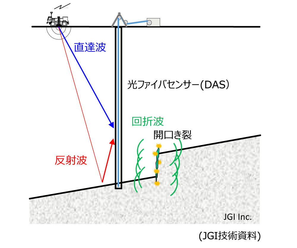 DAS-VSP 調査の概念図実映像